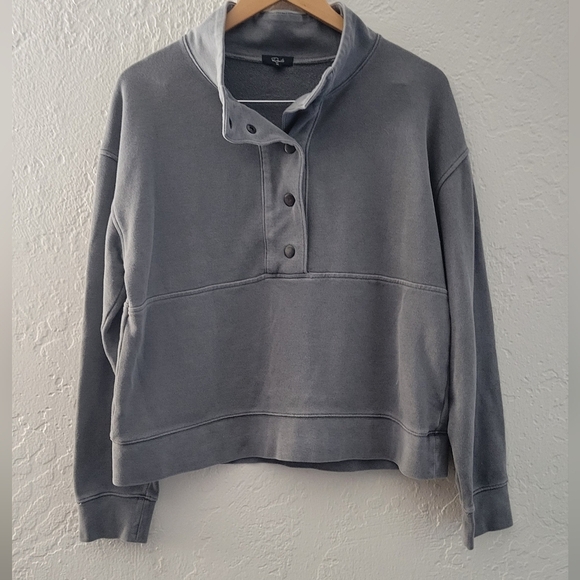 Rails Simon Cotton-Blend Henley Sweatshirt Size Medium - Picture 1 of 8